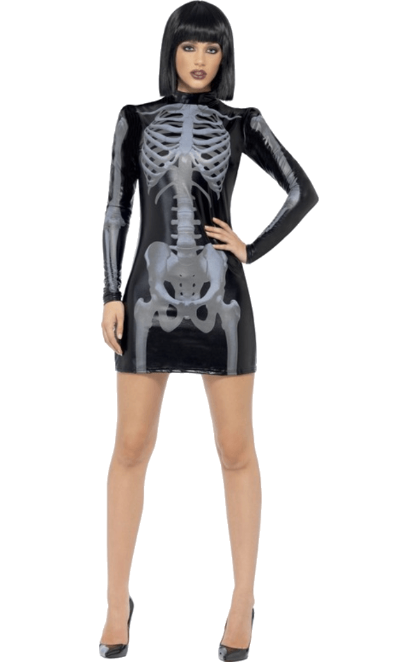Smiffys Halloween Miss X-Ray Skeleton Costume 1 Smiffys Halloween Miss X-Ray Skeleton Costume