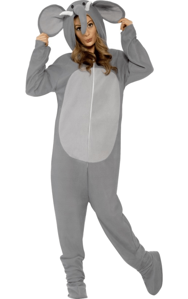 Smiffys Adult Elephant Onesie Costume 1 Smiffys Adult Elephant Onesie Costume