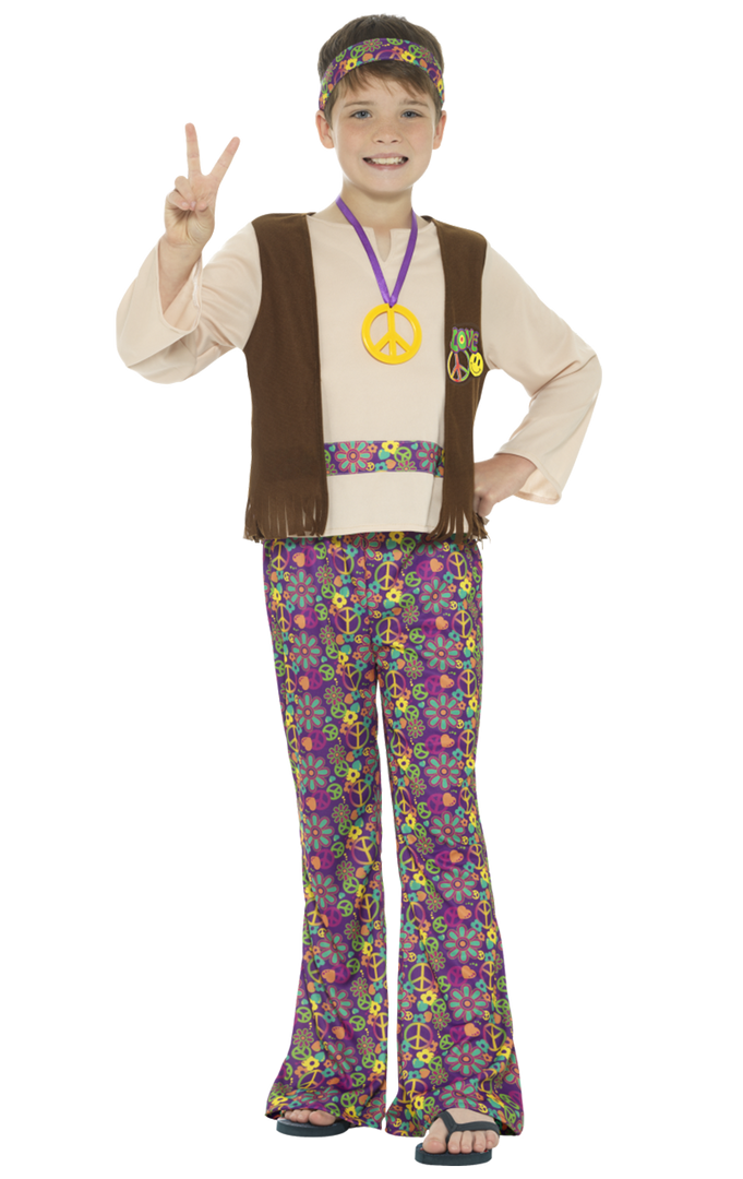 Smiffys Kids 1960s Hippy Boy Costume All Decades /Era Costumes 1 Smiffys Kids 1960s Hippy Boy Costume All Decades /Era Costumes