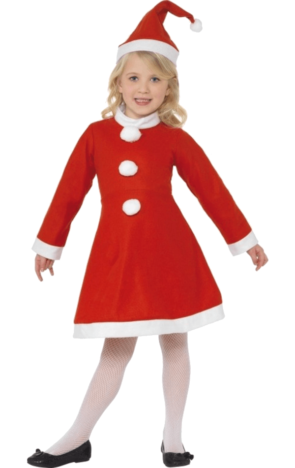 Smiffys Kids Value Santa Girl Costume Christmas 1 Smiffys Kids Value Santa Girl Costume Christmas