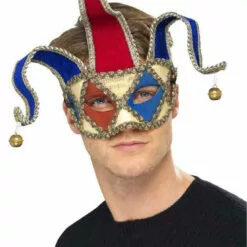 Smiffys Venetian Musical Jester Facepiece Circus