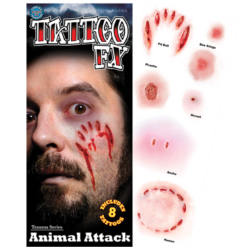 Tinsley Transfers Animal Attack Temporary Tattoos Halloween