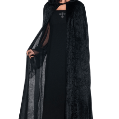 Underwraps Full Length Black Hooded Cloak Halloween