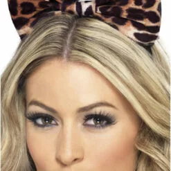 Smiffys Brown Leopard Bow On Headband