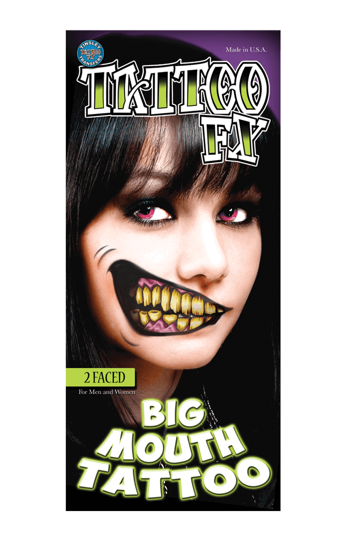 Tinsley Transfers Clowns 2 Faced Mouth Tattoo 1 Tinsley Transfers Clowns 2 Faced Mouth Tattoo