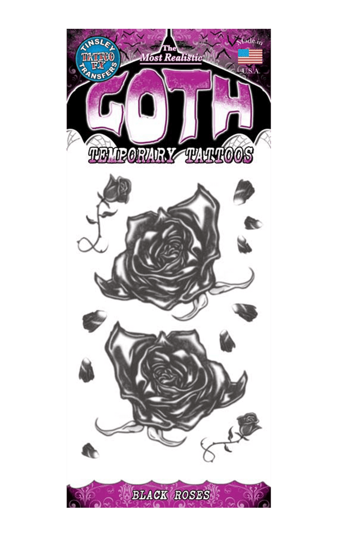 Tinsley Transfers Black Roses Goth Tattoo Punk 1 Tinsley Transfers Black Roses Goth Tattoo Punk