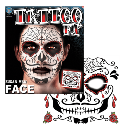 Tinsley Transfers Day Of The Dead Face Tattoo