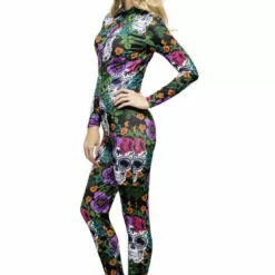 Smiffys Mexican Day Of The Dead Catsuit Costume