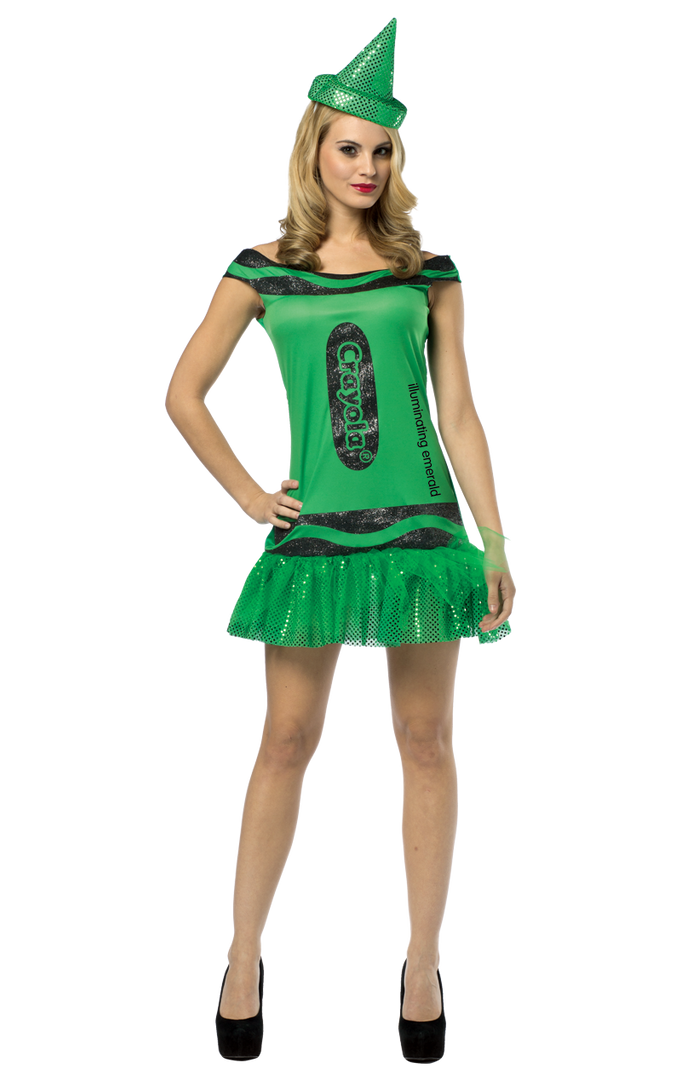 Rasta Imposta Costumes Under £20 Ladies Emerald Crayola Crayon Costume 1 Rasta Imposta Costumes Under £20 Ladies Emerald Crayola Crayon Costume