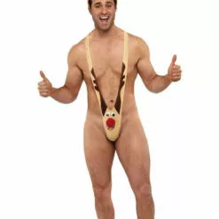 Smiffys Costumes Under £20 Mens Rudolf Mankini Costume