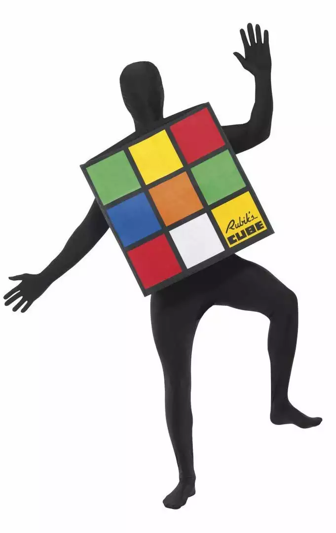 Smiffys Adult Rubiks Cube Costume 1 Smiffys Adult Rubiks Cube Costume