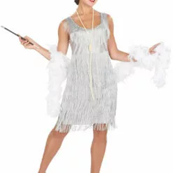 Orion Costumes Womens 1920s Silver Flapper Costume