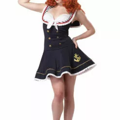 California Costumes Plus Size Costumes Womens Nautical Doll Sailor Outfit