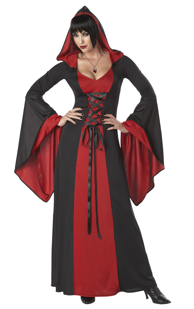 California Costumes Fairytales Womens Dark Red Hooded Robe Costume 1 California Costumes Fairytales Womens Dark Red Hooded Robe Costume