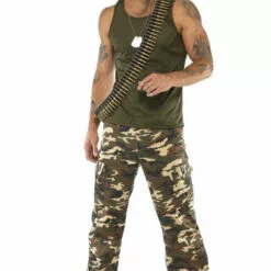 Smiffys Military Mens Khaki Camo Soldier Costume