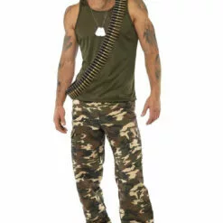 Smiffys Military Mens Khaki Camo Soldier Costume