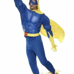 Smiffys Book Characters Mens Bananaman Superhero Costume