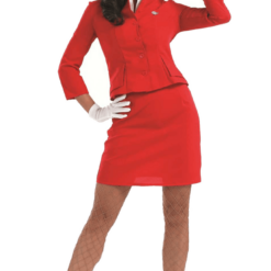 Fun Shack Womens Red Cabin Crew Costume