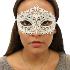 Generic Masquerade Ball White Metal Masquerade Facepiece