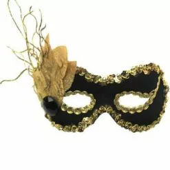 Generic Black And Gold Masquerade Facepiece Masquerade Ball