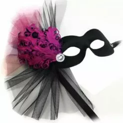 Generic Black & Fuchsia Masquerade Facepiece