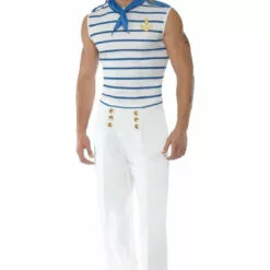 Smiffys Mens Fever French Sailor Costume Military