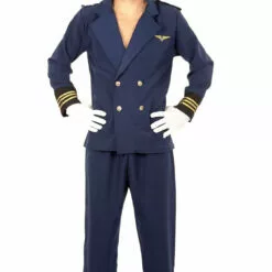 RG Costumes & Accessories Mens Flight Captain Pilot Costume Pilots & Cabin Crew