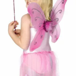 Smiffys Kids Pink Butterfly Wings & Wand