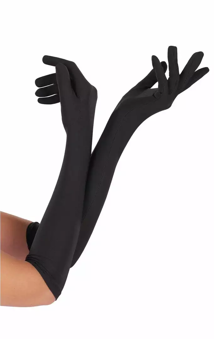 Generic Long Black Gloves 1920's 1 Generic Long Black Gloves 1920's