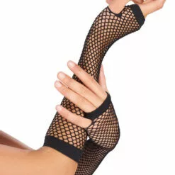 Generic 1980's Black Fishnet Gloves