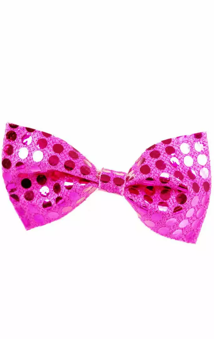 Bristol Novelty Circus Pink Sequin Bow Tie 1 Bristol Novelty Circus Pink Sequin Bow Tie