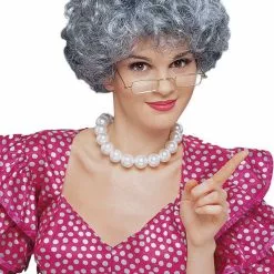 Generic Short Grey Granny Wig Accessory