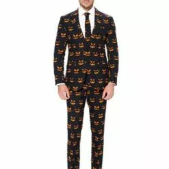 OppoSuits Mens Black-O-Jack Pumpkin Opposuit Suit