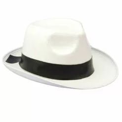 Bristol Novelty White Gangster Hat Accessory All Decades /Era Costumes
